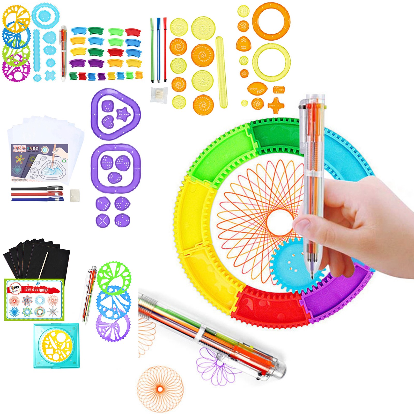 Kids Education Gift - Buntes Spirograph-Set für Kinder, Magisches Zeichenset,