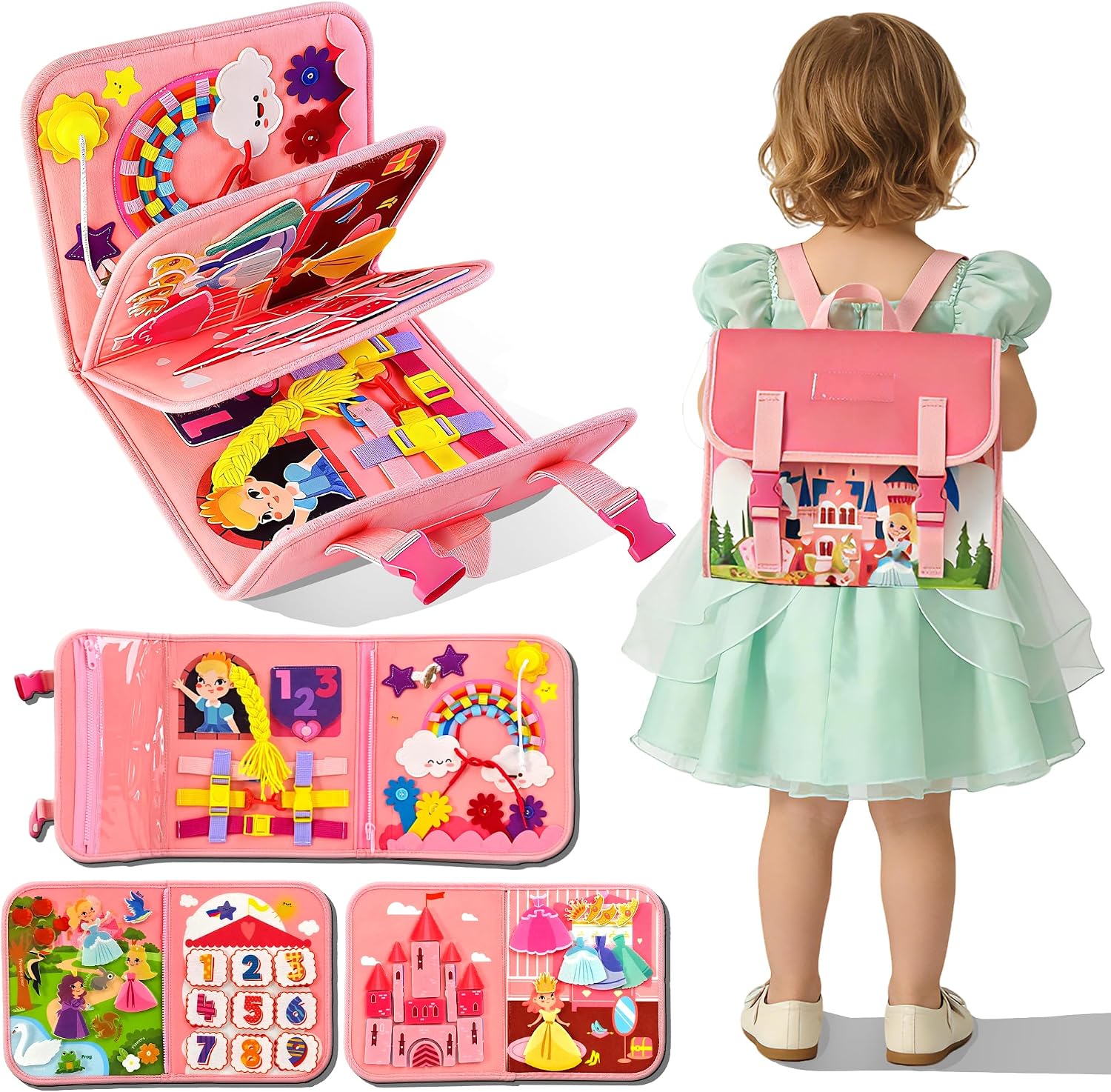 Kids Education Activities - Lustiger Prinzessinnen-Schloss-Aktivitätsrucksack | Kinder lernen motorische