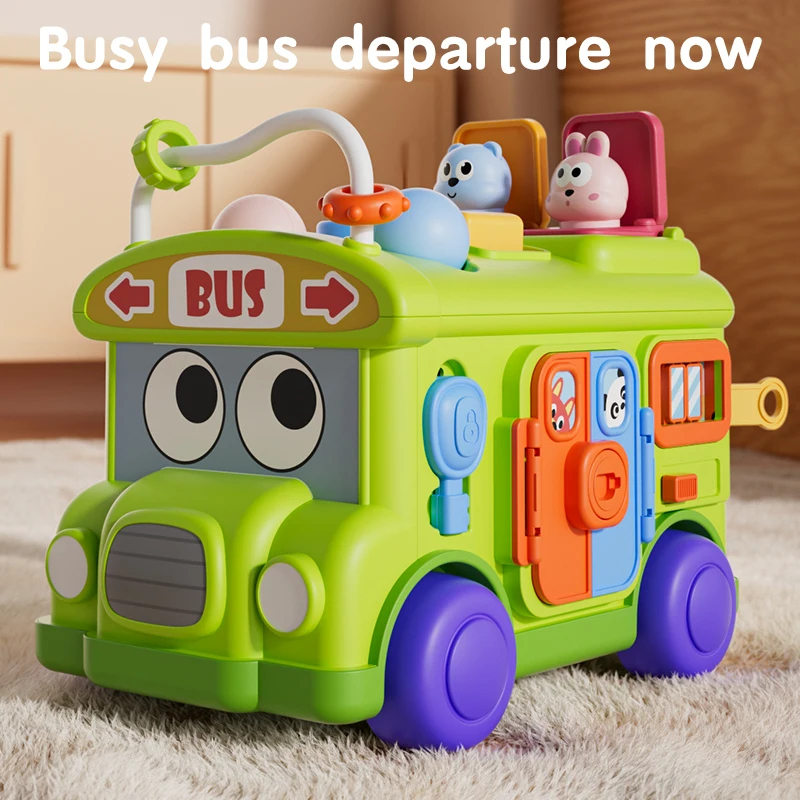 Kids Education Activities - Montessori Lernspielzeug Baby-Bus, Aktivitätsspielzeug für Kleinkinder,