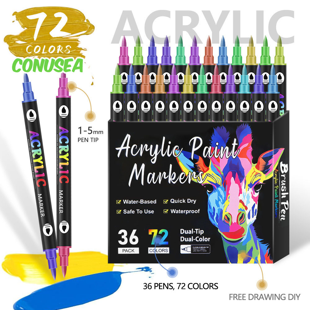 Kids Education Tips - Acrylfarbe Marker Dual Tip 24/48/72 Farben