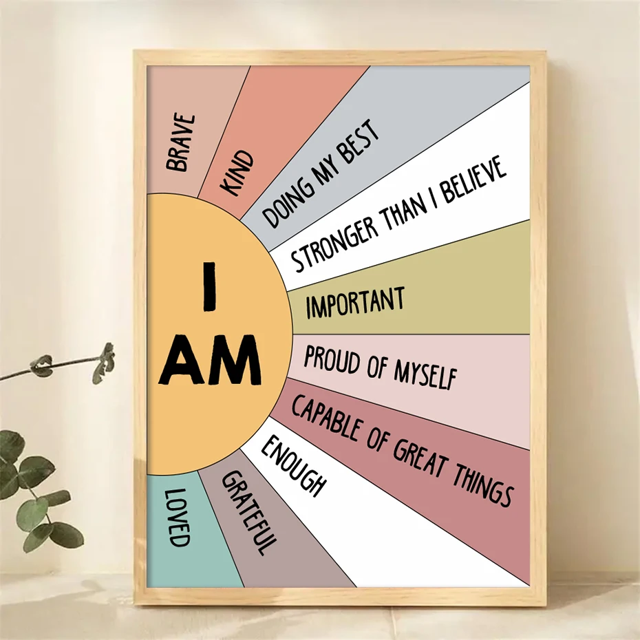 Kids Education Quote - 1PCS Pädagogische Sonne Bunte Positive Affirmation