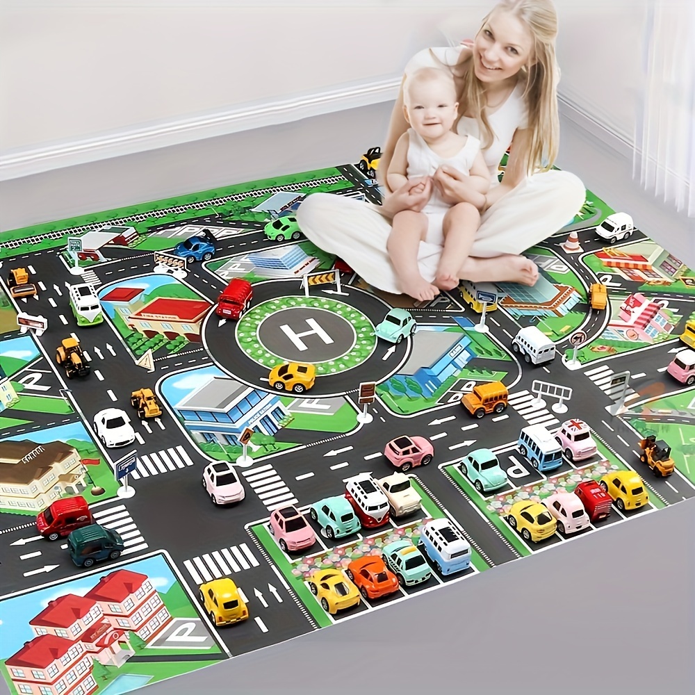 Game Educational For Kids Free - 1 Stück, Stadtverkehr-Spielmatte, großes Spielpad, wasserdicht,