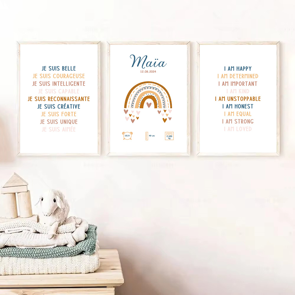 Kids Education Quote - Benutzer definierte Baby Name Geburt Poster