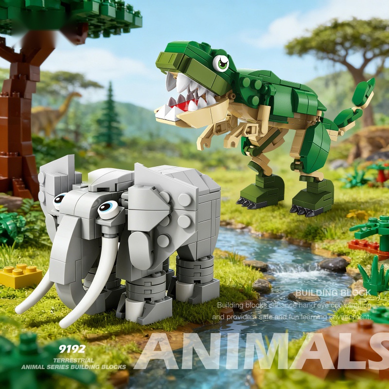 Kangaroo Kids Education - Tier-Bausteine Dinosaurier Elefant Tiger Känguru Koala
