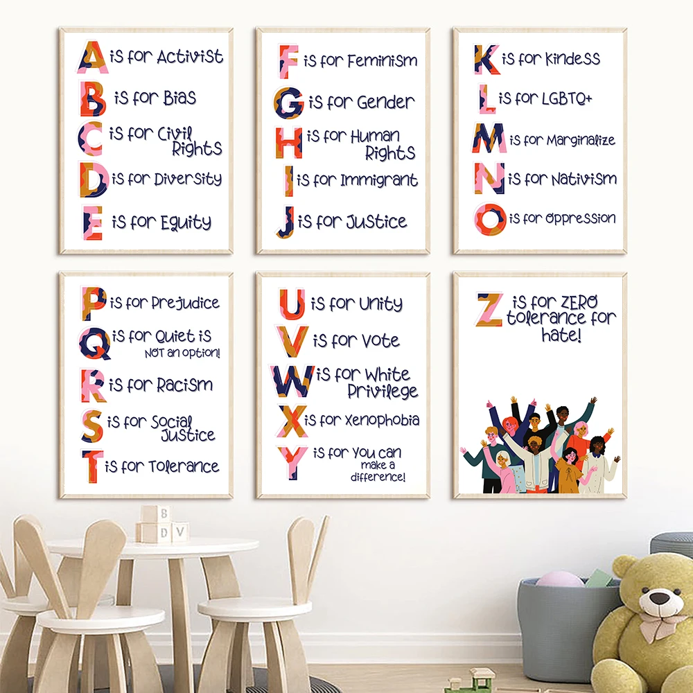 Kids Education Quote - Kinderzimmer-Alphabet, Menschenrechte, Zitat, Drucke, Poster, soziale