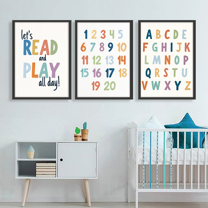 Regenbogen ABC Zahlen Leinwand – Kids Education Quote Bewertung und Preis