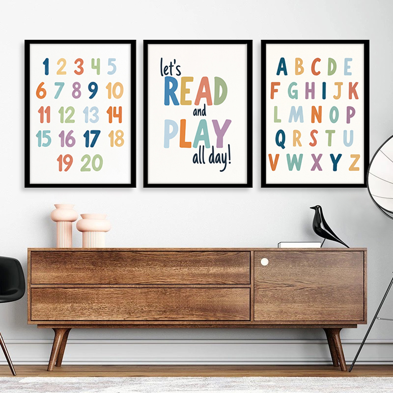 Regenbogen ABC Zahlen Leinwand – Kids Education Quote Bewertung und Preis