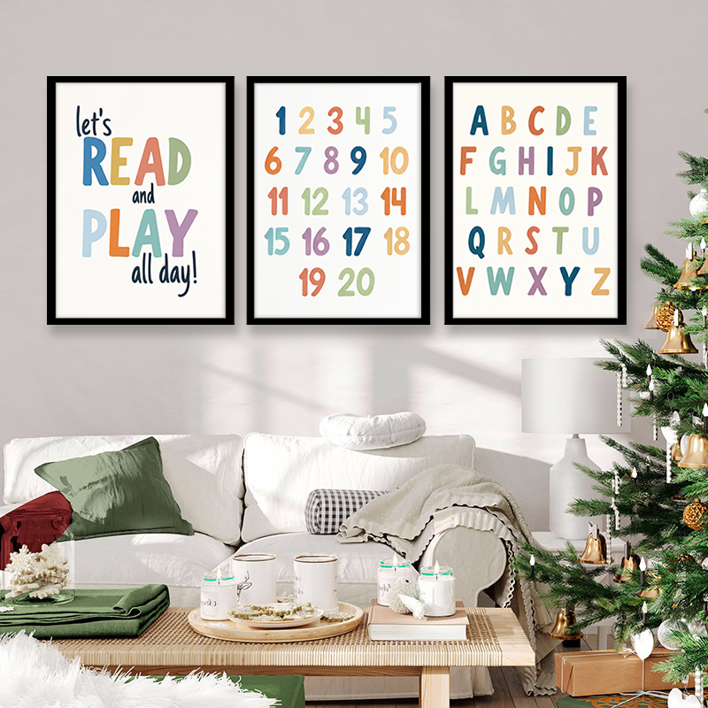 Regenbogen ABC Zahlen Leinwand – Kids Education Quote Bewertung und Preis