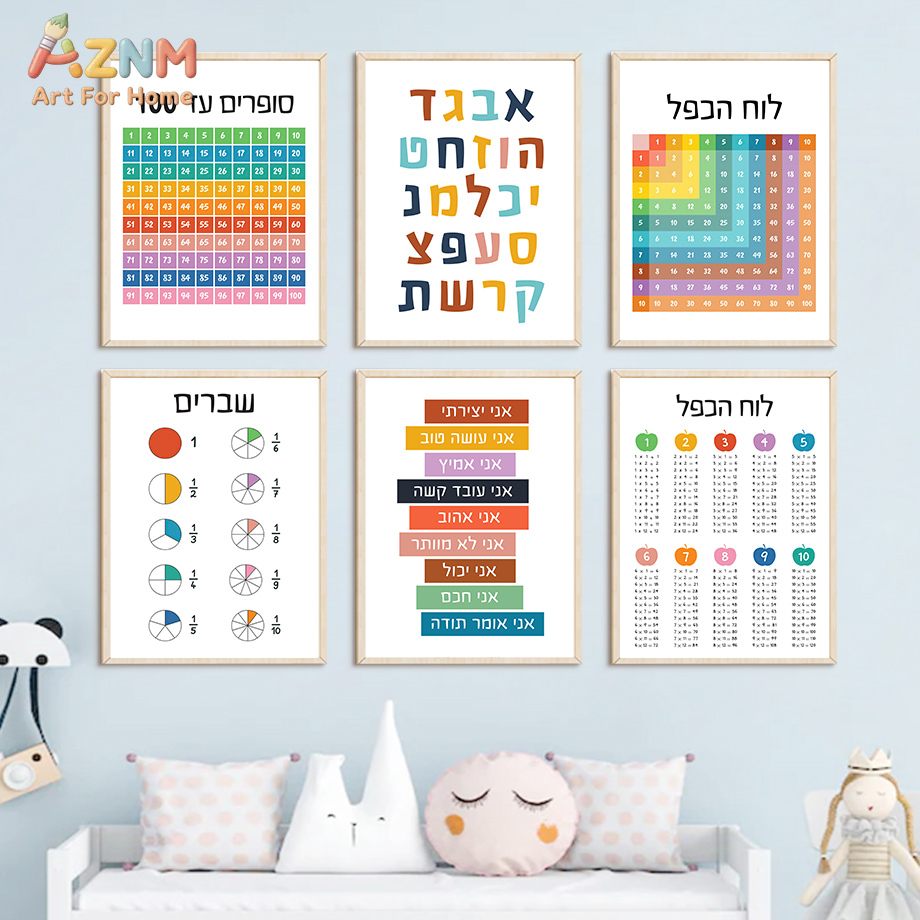 AZNM Hebräische Lern-Wandkunst – Kids Education Quote Bewertung und Preis