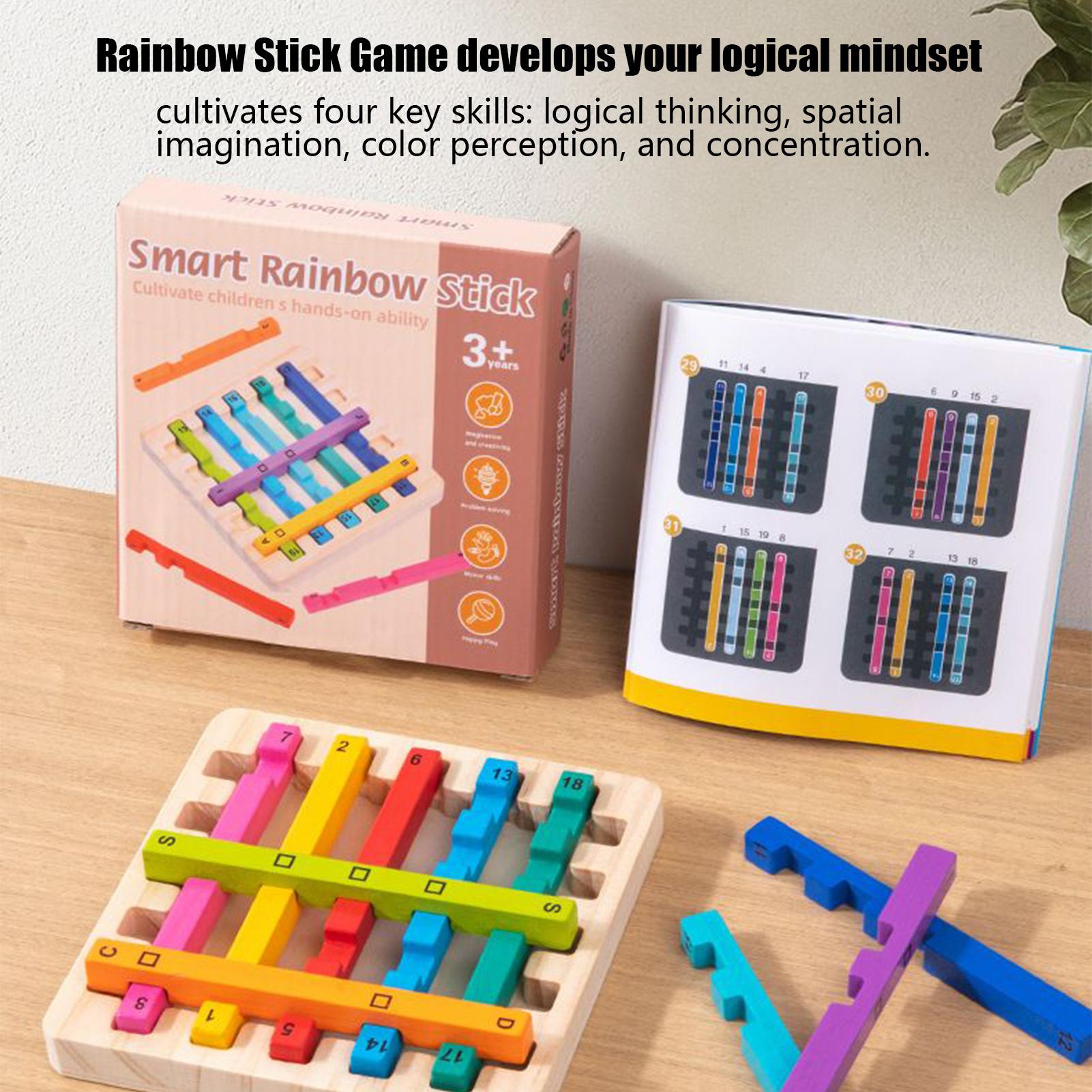 Regenbogen-Stick-Stapelspielze – Kids Education Activities Bewertung und Preis