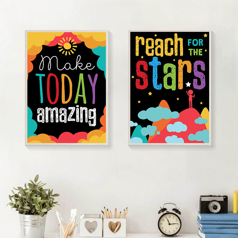 Bunte süße Traum-Leinwandkunst – Kids Education Quote Bewertung und Preis